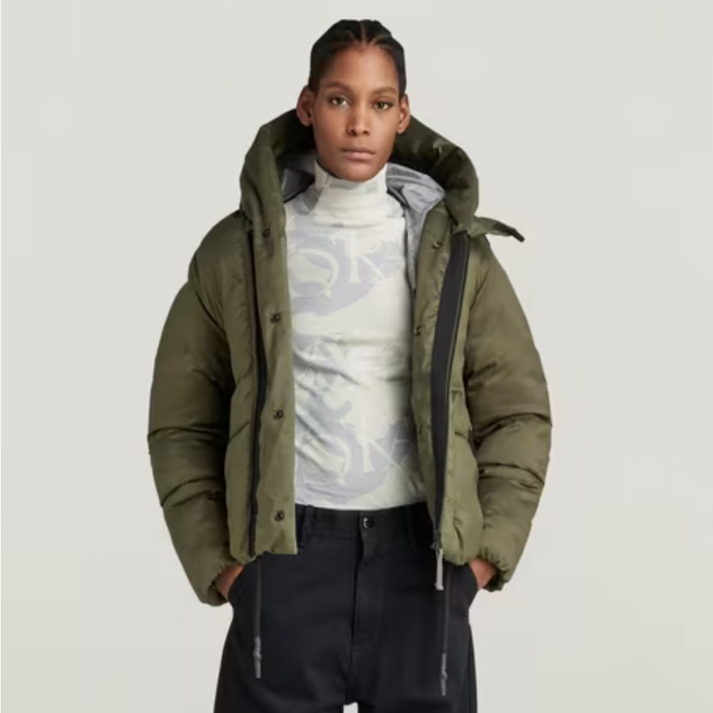 G-Star Whistler Short Puffer Jacket for Women in Olive - NWT